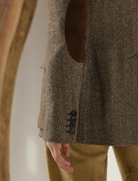 Preston II jacket in cashmere and silk blend - Brown & Cream