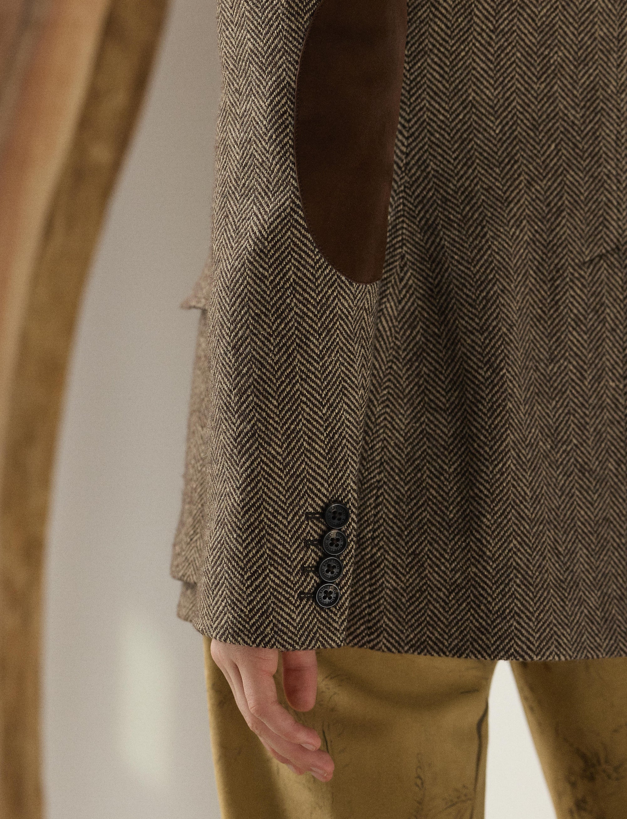 Preston II jacket in cashmere and silk blend - Brown & Cream