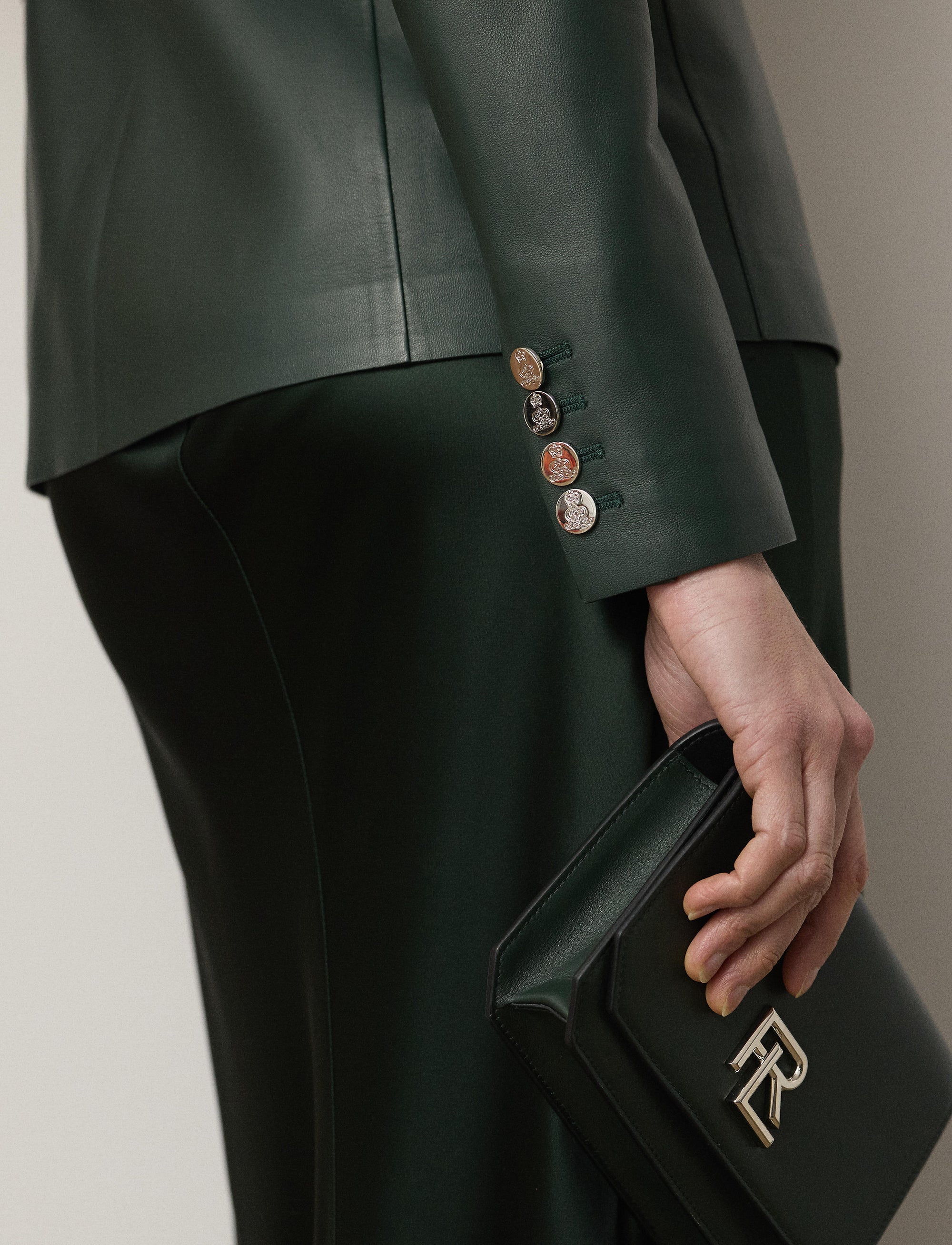 Veste Parker en cuir - Dark Racing Green