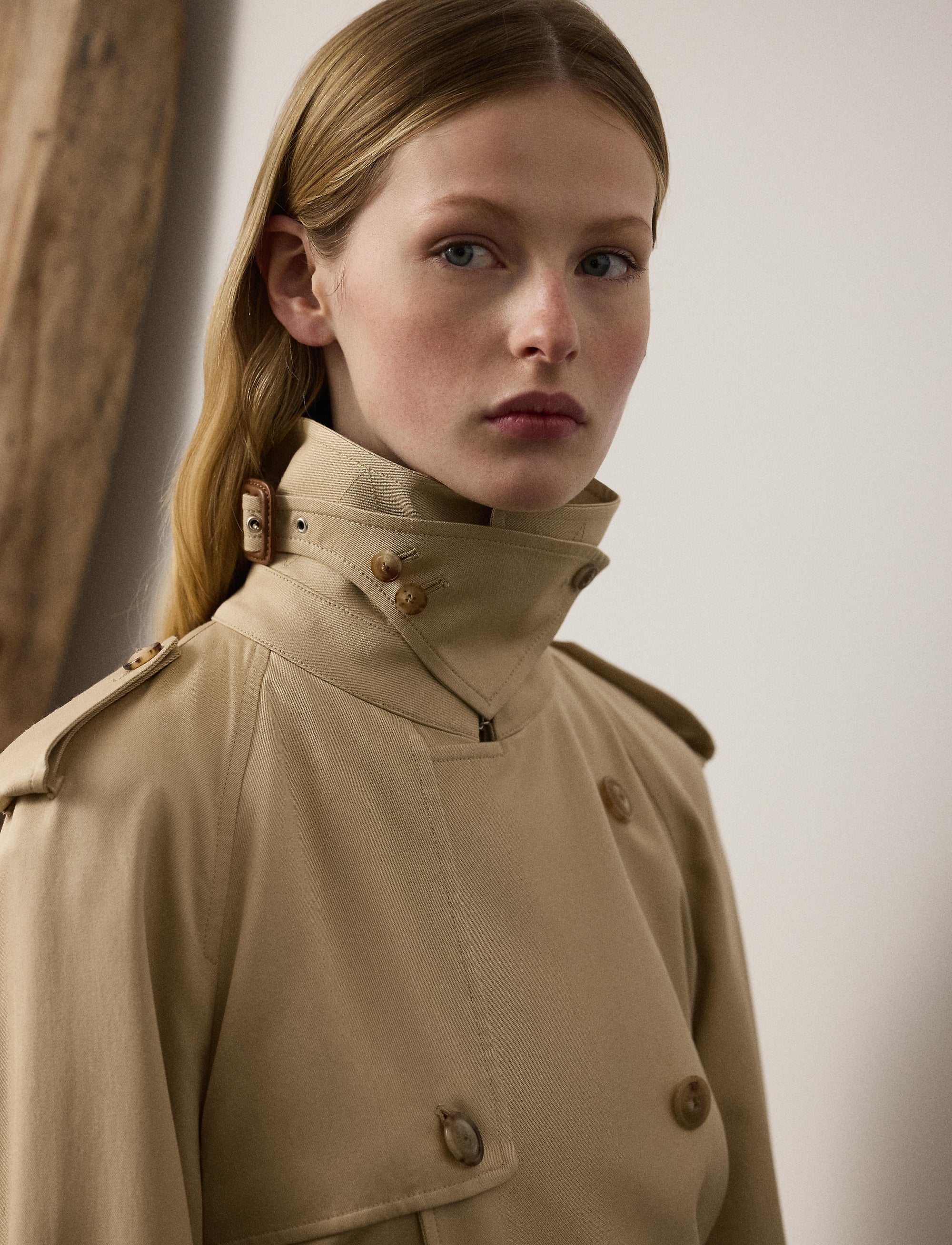 Trench-coat Alecia en soie - Light Tan