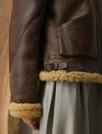 Manteau Reymond à double boutonnage en laine - Dark Toffee & Nutmeg