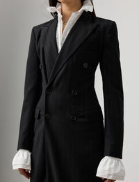 Robe Camryn à rayures tennis en laine - Black & Grey