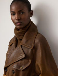 Veste moto Eldridge en cuir - Distressed Brown