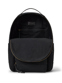 Sac à dos en toile bordé de cuir - Black & Black
