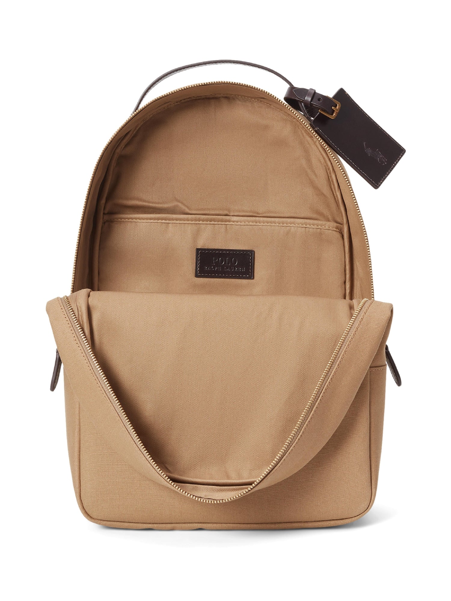 Sac à dos en toile et finition en cuir - Tan & Brown