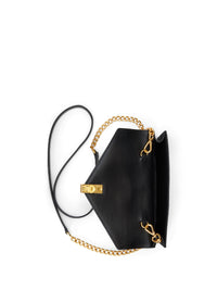 Portefeuille à bandoulière Polo ID en daim et cuir - Black