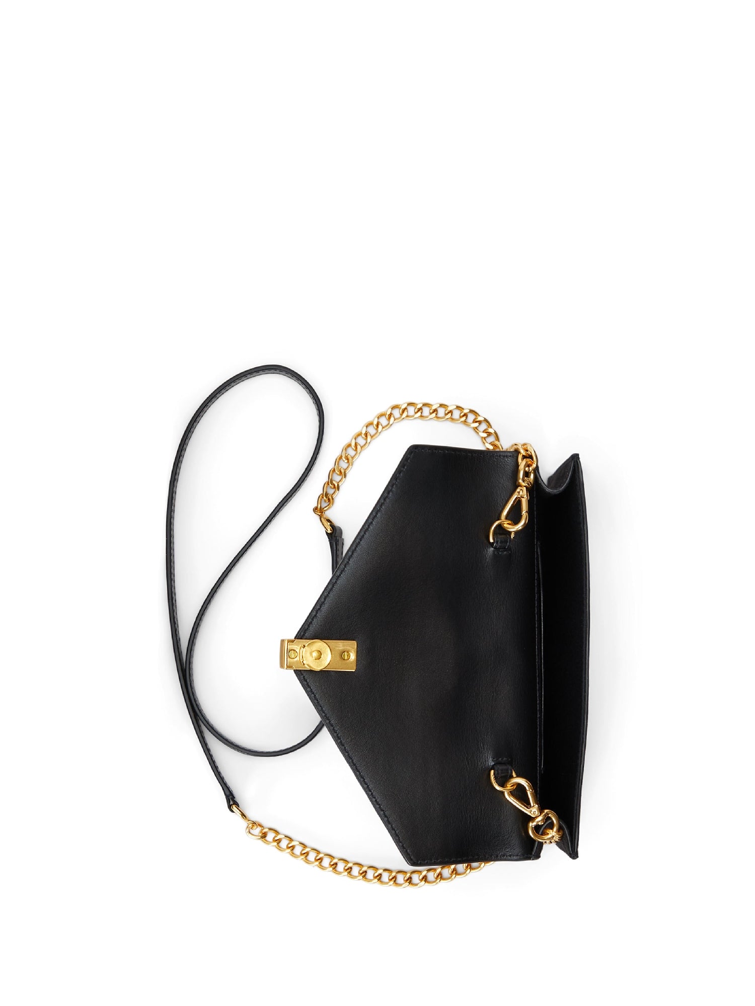 Portefeuille à bandoulière Polo ID en daim et cuir - Black
