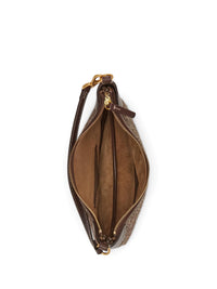 Shoulder Polo ID mini bag in wool and leather mix - Oversize Brown & Cream Herringbone