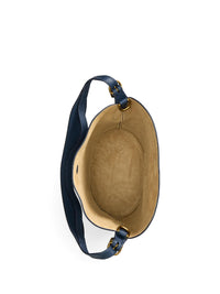Bellport small leather bucket bag - Marine Navy