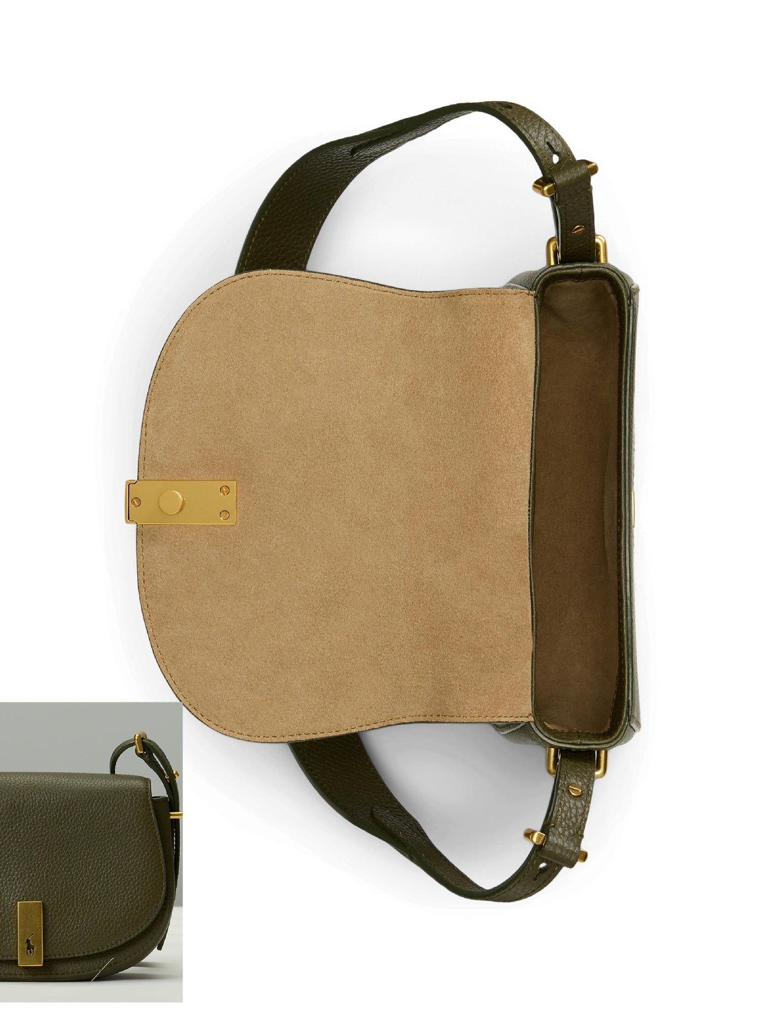 Mini-sac Saddle Polo ID en cuir - Hunting Olive