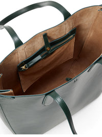 Cabas Bellport en cuir vertical - Bottle Green