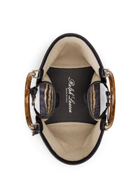 Cabas Ralph en raphia tressé - Navy & Natural
