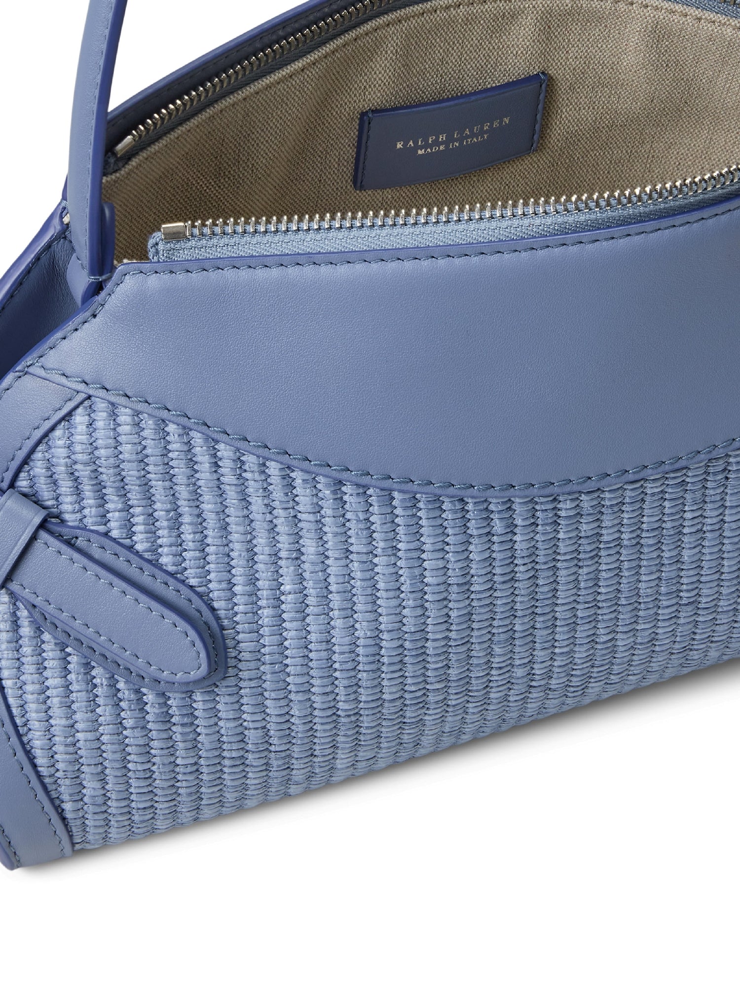 Petit sac porté épaule Ralph raphia - Cornflower