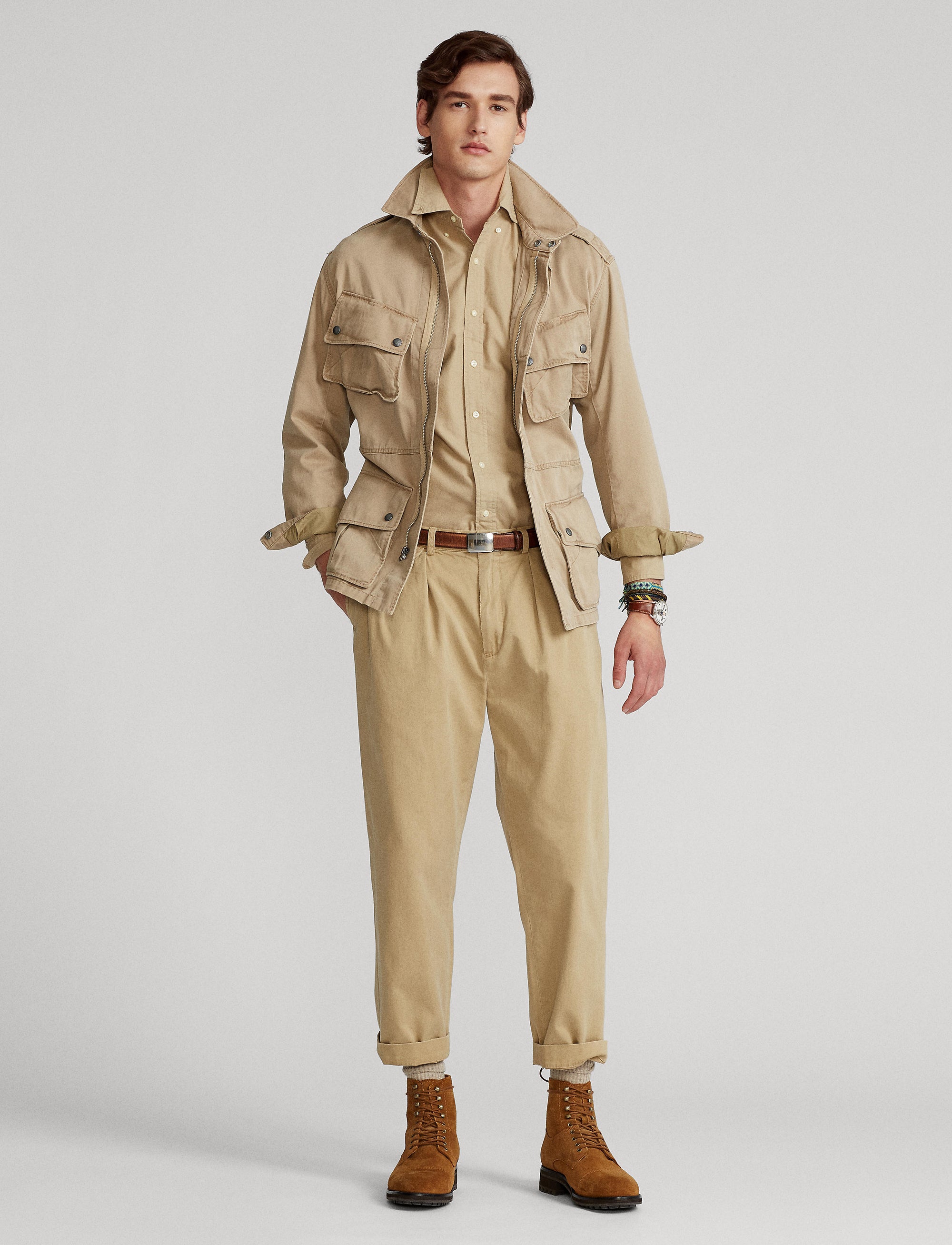 Chemise Oxford ajustée teinte en pièce - Surrey Tan