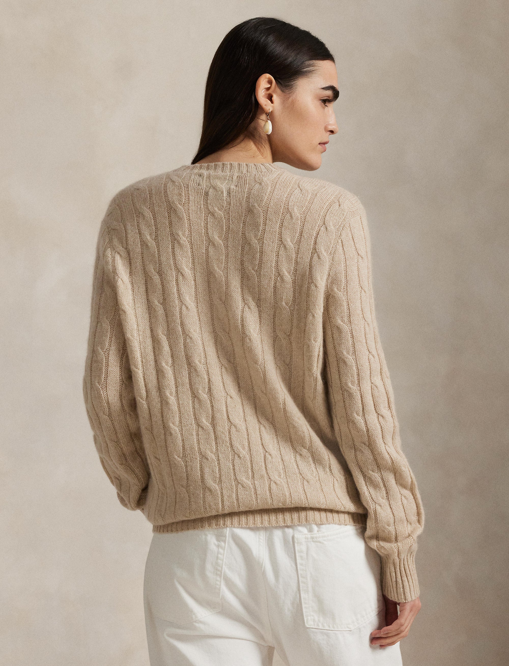 Pull iconique en cachemire torsadé - Natural Cream Heather