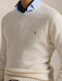 Pull col rond texturé en laine - Cream Tonal Pp