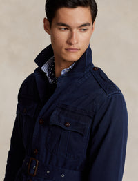 Belted twill utility jacket - Newport Navy