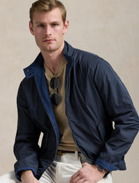 Bedford reversible jacket in linen blend - Rustic Navy & Collection Navy