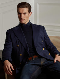 Pull col rond en cachemire - Classic Chairman Navy