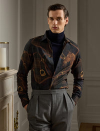 Cashmere and silk blend equestrian shirt - Multicolour