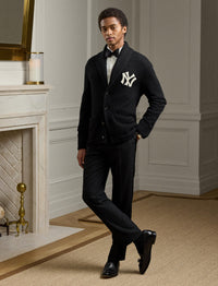 Cardigan Ralph Lauren Yankees en cachemire - Classic Black W & Cream