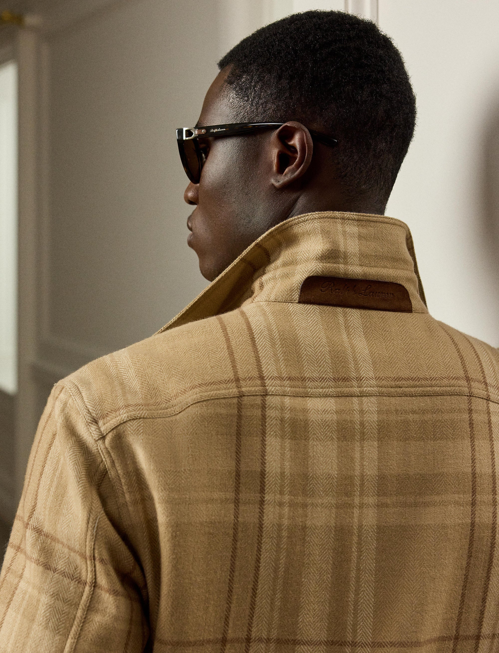 Wool tartan shirt - Camel