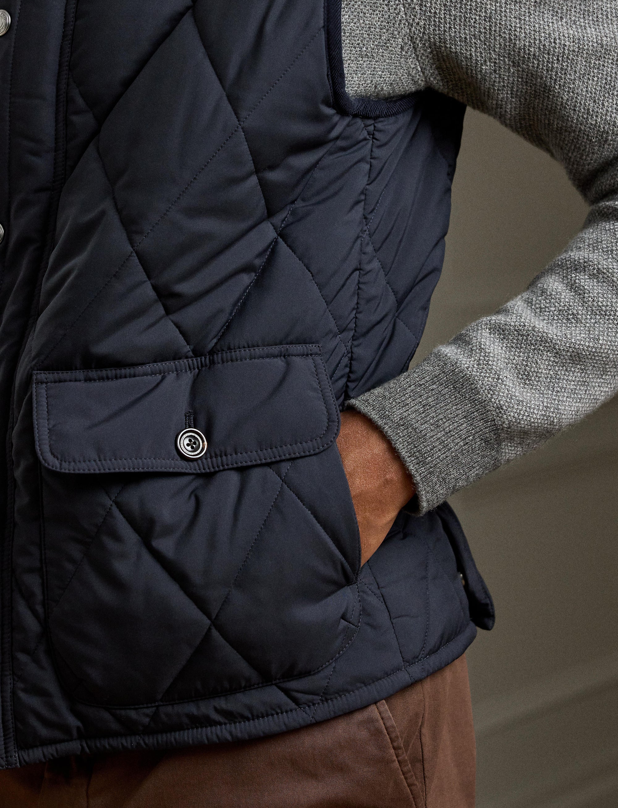 Carleton quilted down cardigan - Classic Chairman Navy