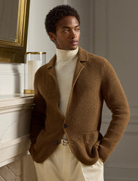 Cardigan en cachemire - Dark Camel Melange