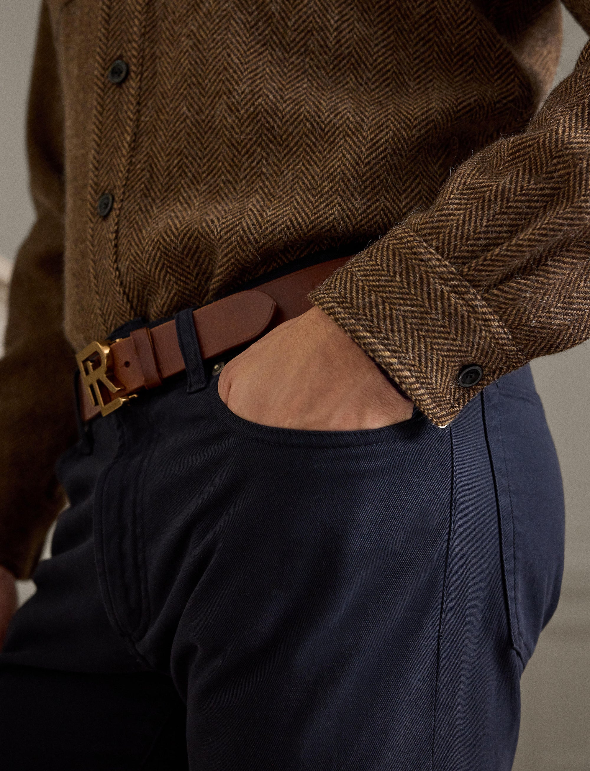 Wool and cashmere blend button-down sports shirt - Multicolour
