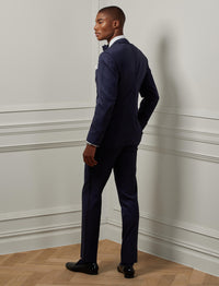 Smoking Gregory revers pointe en gabardine de laine - Navy