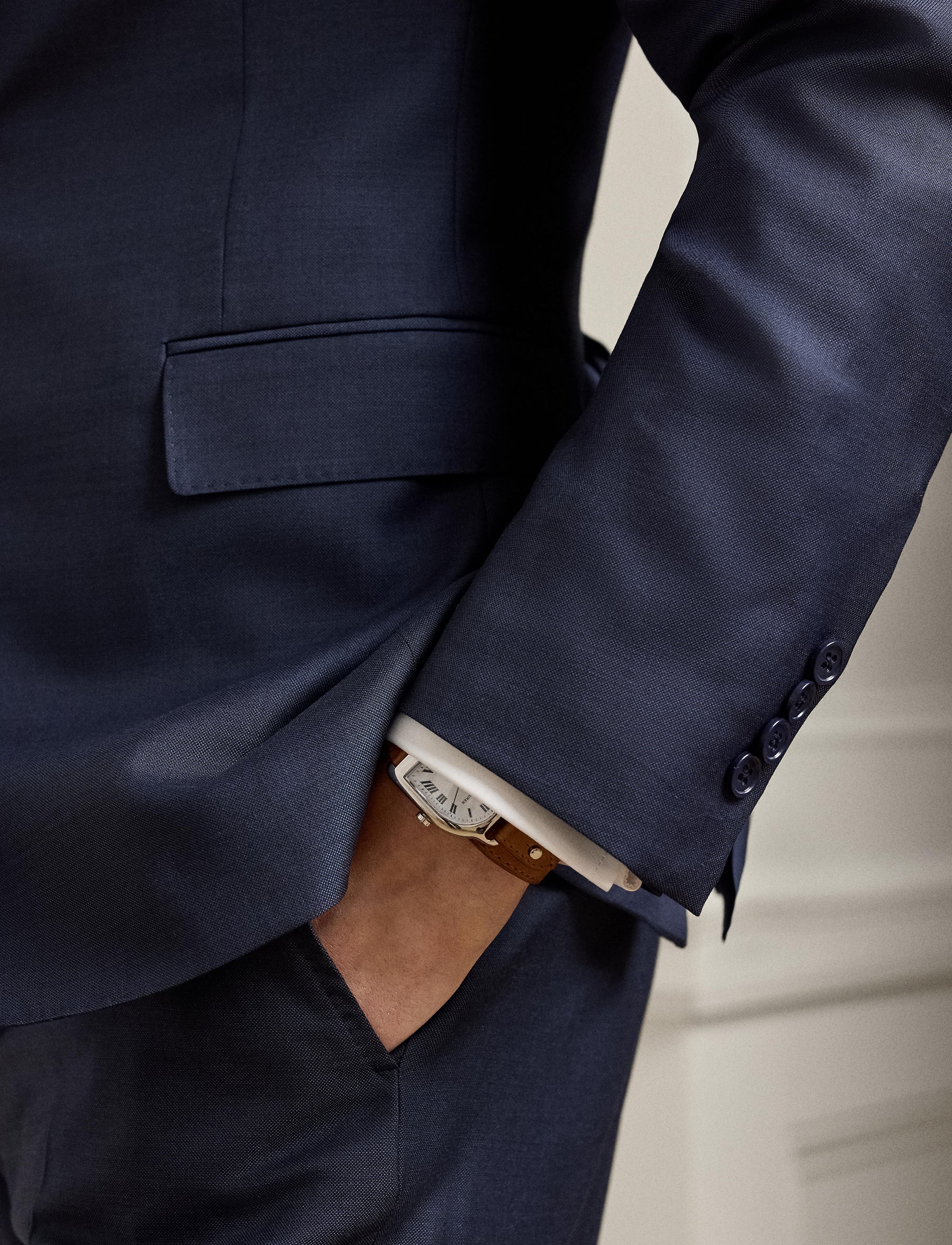 Costume Gregory peau de requin en laine - Navy