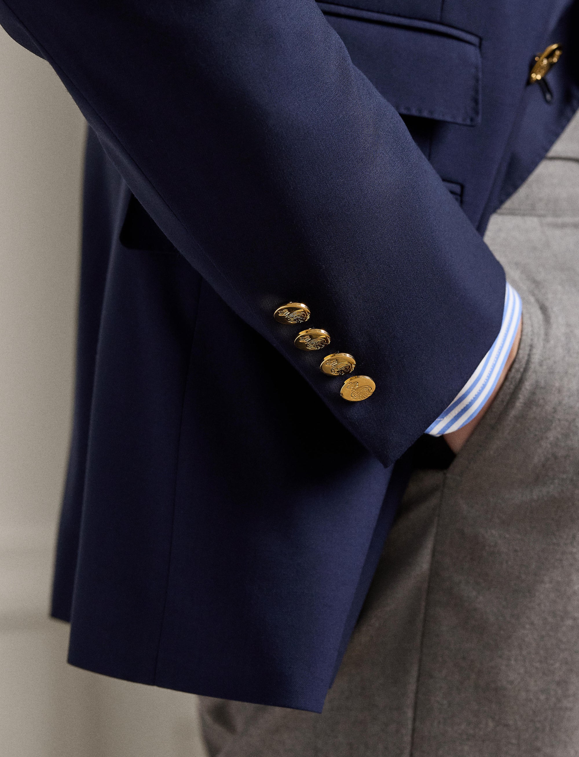 Gregory twill blazer with notched lapels - Navy