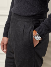 Gregory wool flannel trousers - Charcoal