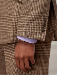 Kent suit jacket in linen - Brown & Tan
