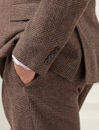 Kent 3-piece suit in wool - Dark Taupe & Multicolour