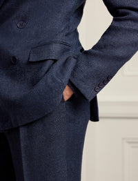 Veste Kent à chevrons en lin - Navy
