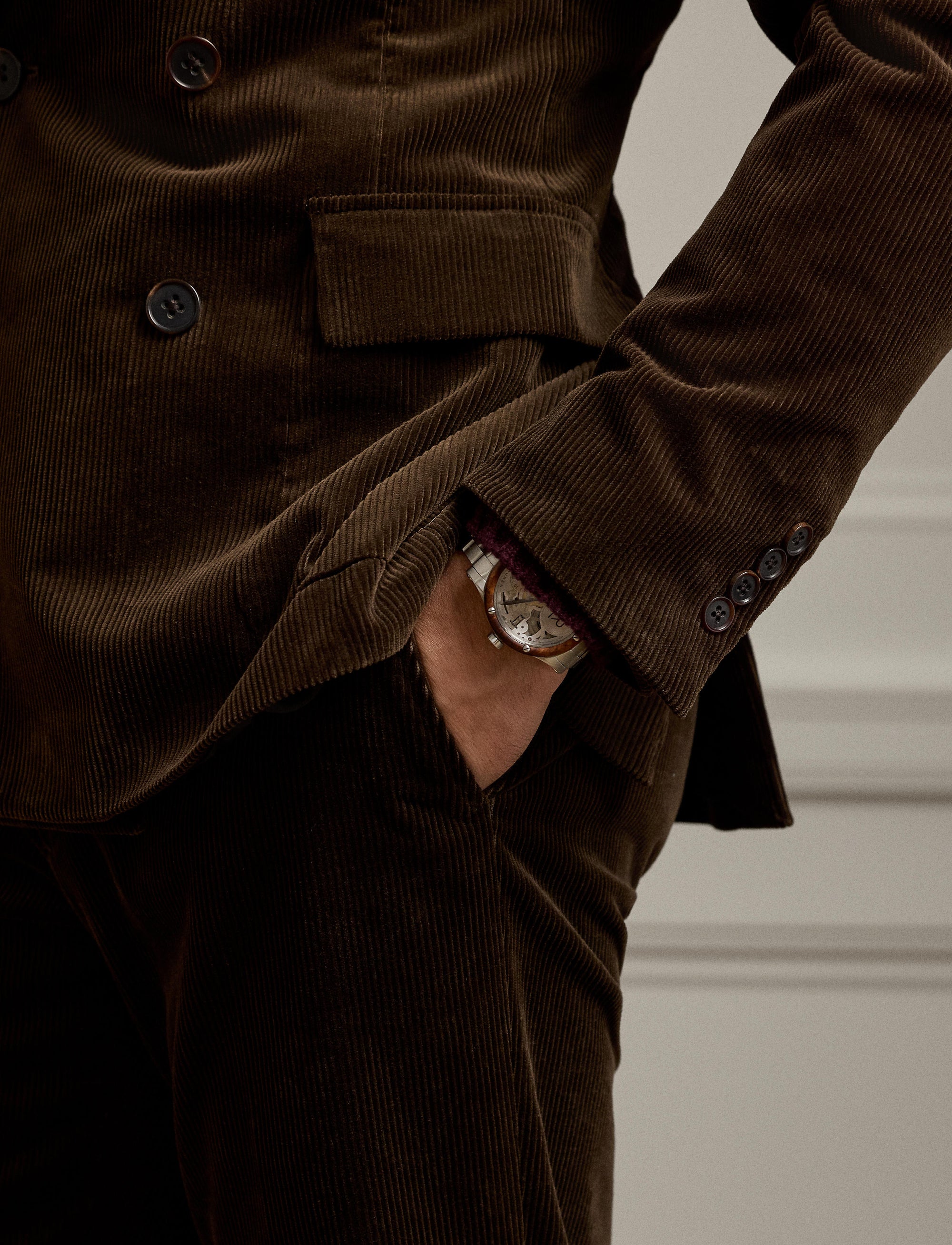 Veste de costume Kent en velours - Luggage Brown