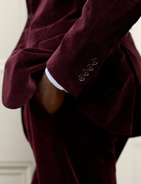 Veste Kent en velours - Dark Maroon