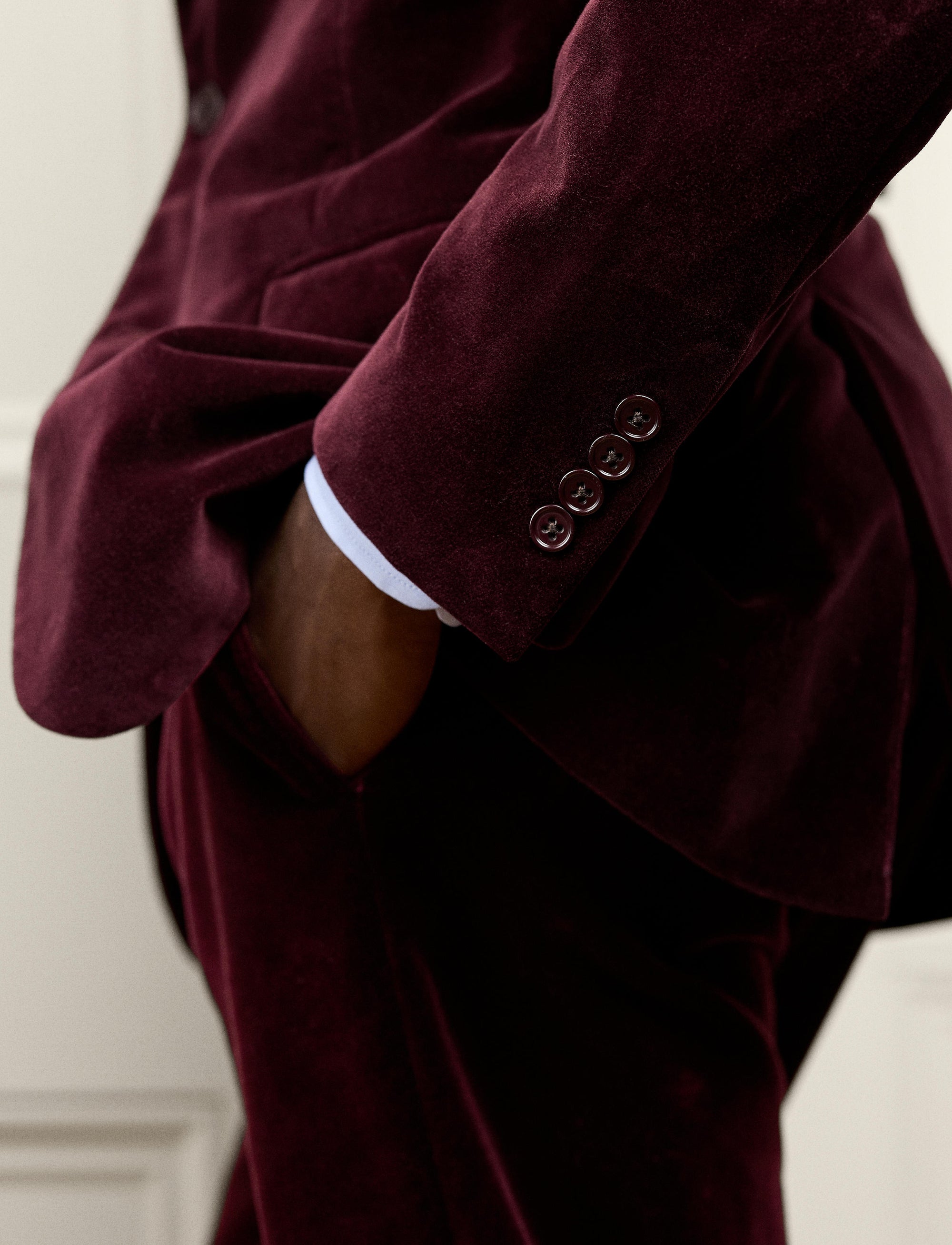 Veste Kent en velours - Dark Maroon