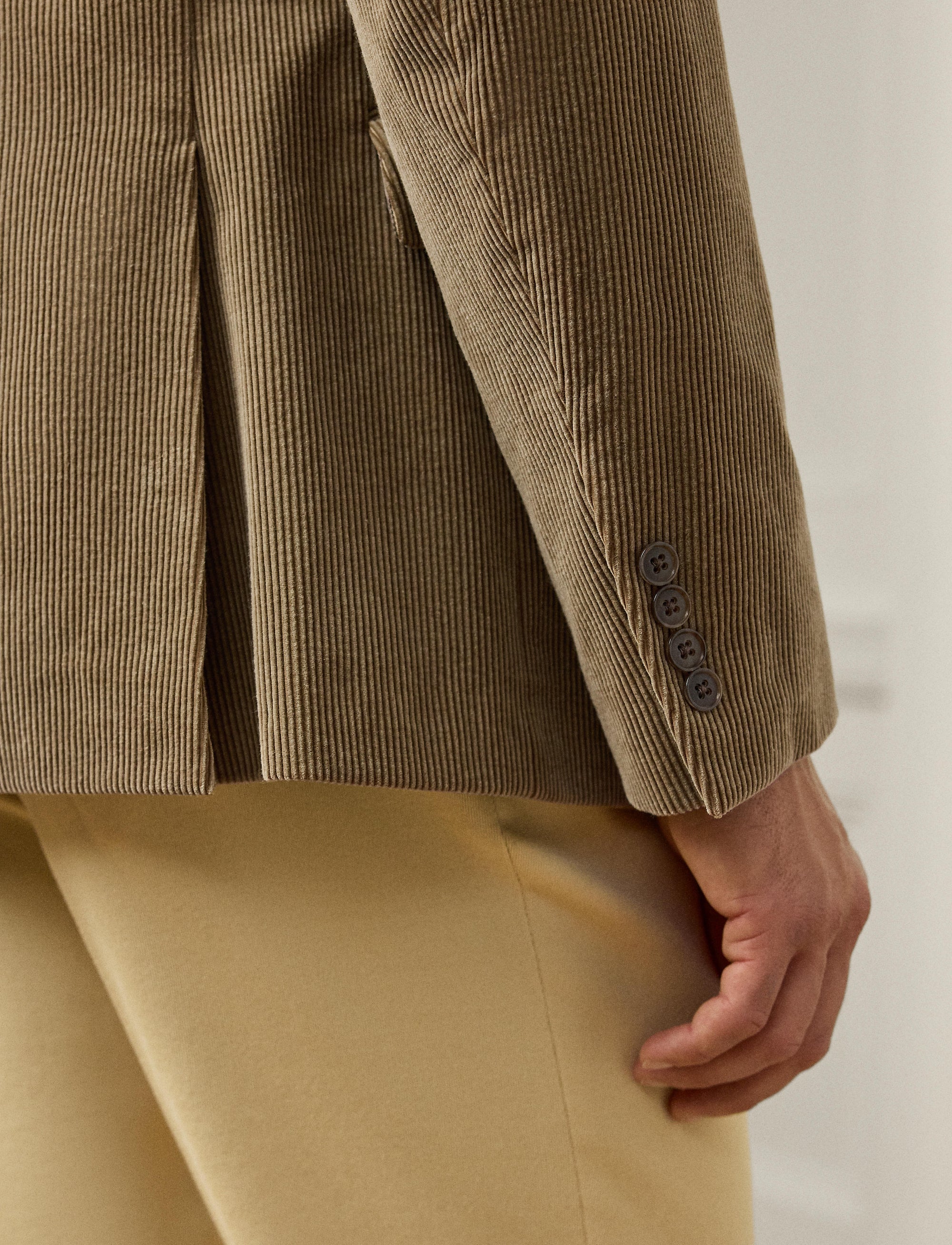 Veste de costume Kent en velours - Camel Melange