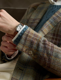 Blazer Kent écossais en laine - Sage, Brown, Tan & Multicolore