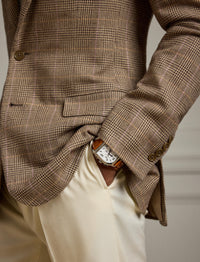 Veste de costume Kent prince-de-galles en laine - Cream, Light Brown & Multicolore