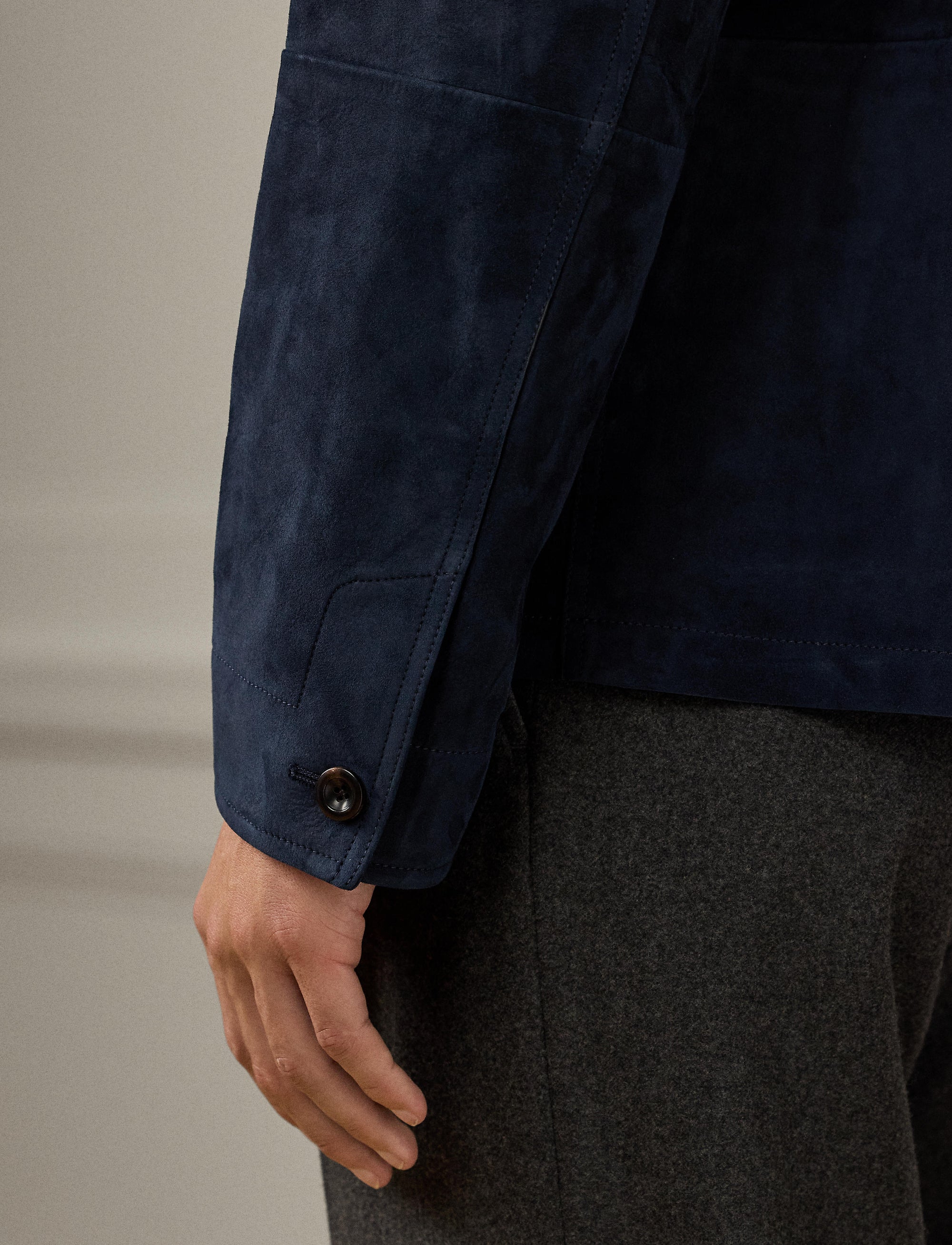 Veste Burnham en daim - Navy