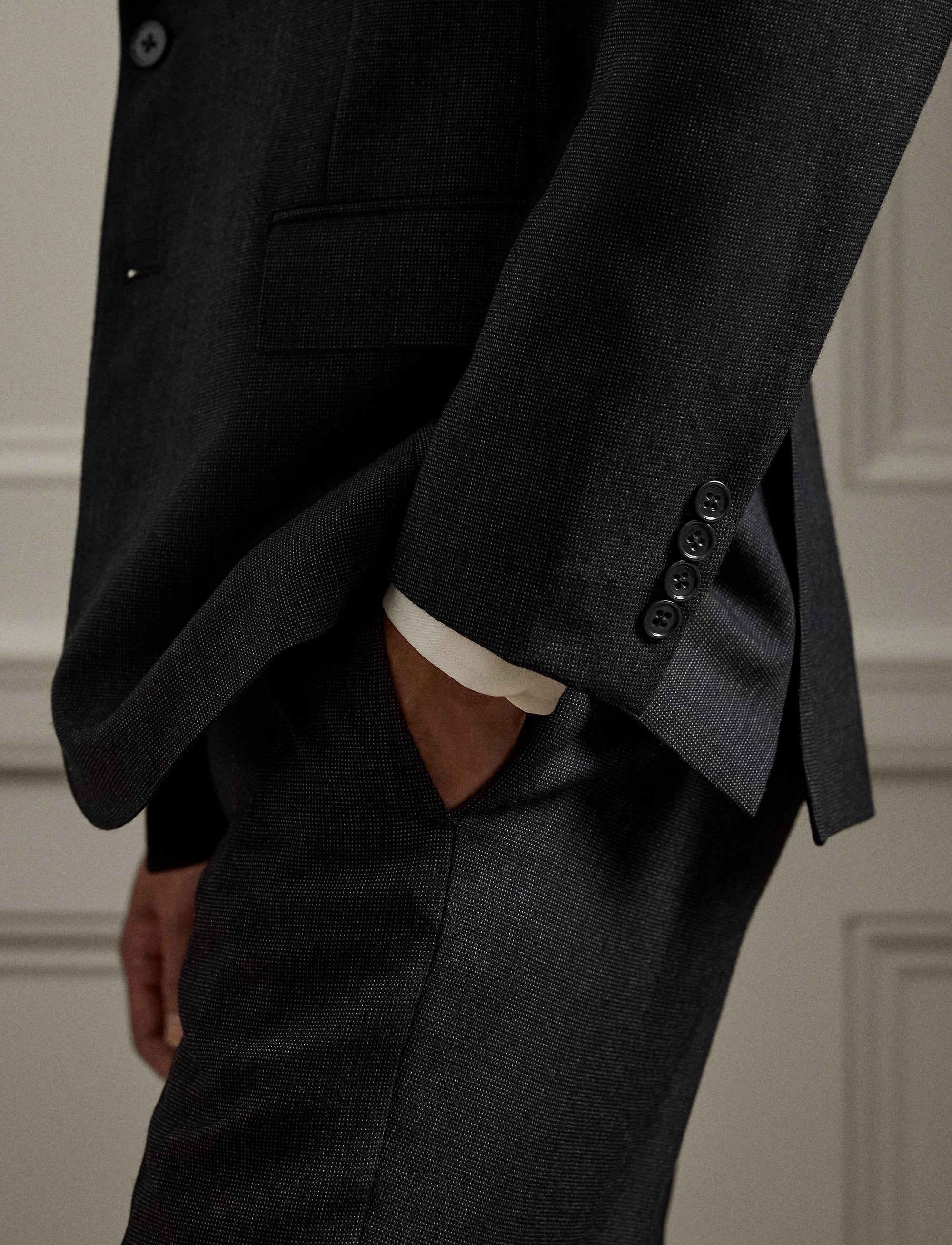 Kent small polka dot wool suit - Charcoal & Multicolore