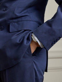 Veste Kent en gabardine de soie - Navy