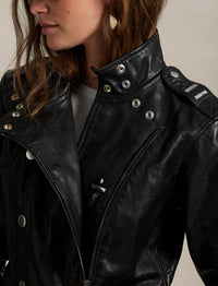 Veste en cuir cloutée - Black
