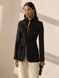 Blazer Hardison à double boutonnage en laine mélangée - Noir