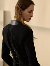 Veste Safia en laine mélangée - Black