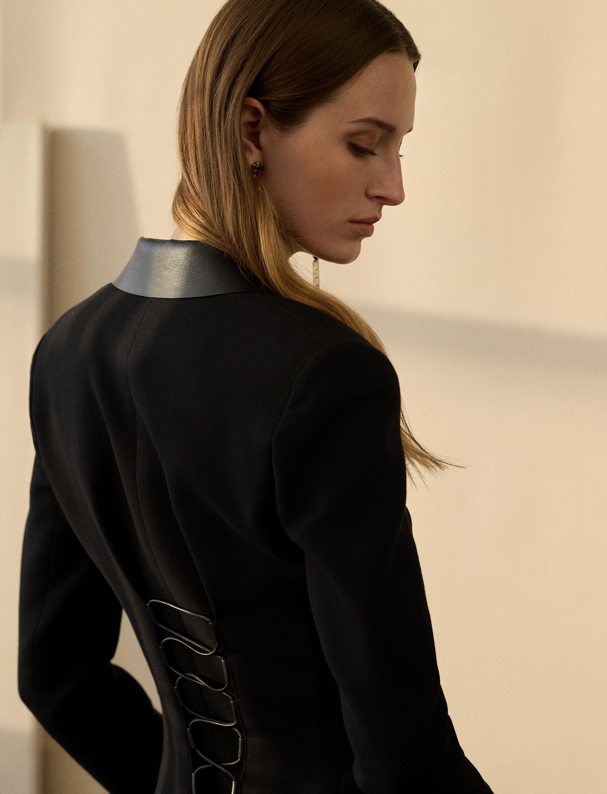 Veste Safia en laine mélangée - Black
