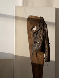 Veste moto Andrea en cuir - Dark Mocha